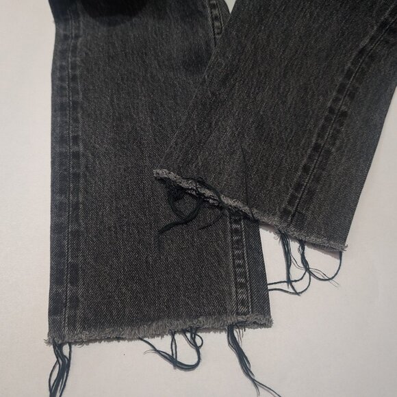 Rag & Bone High Rise Skinny Crop Raw Frayed Hem Ankle Jean, Black Stone - Picture 12 of 12